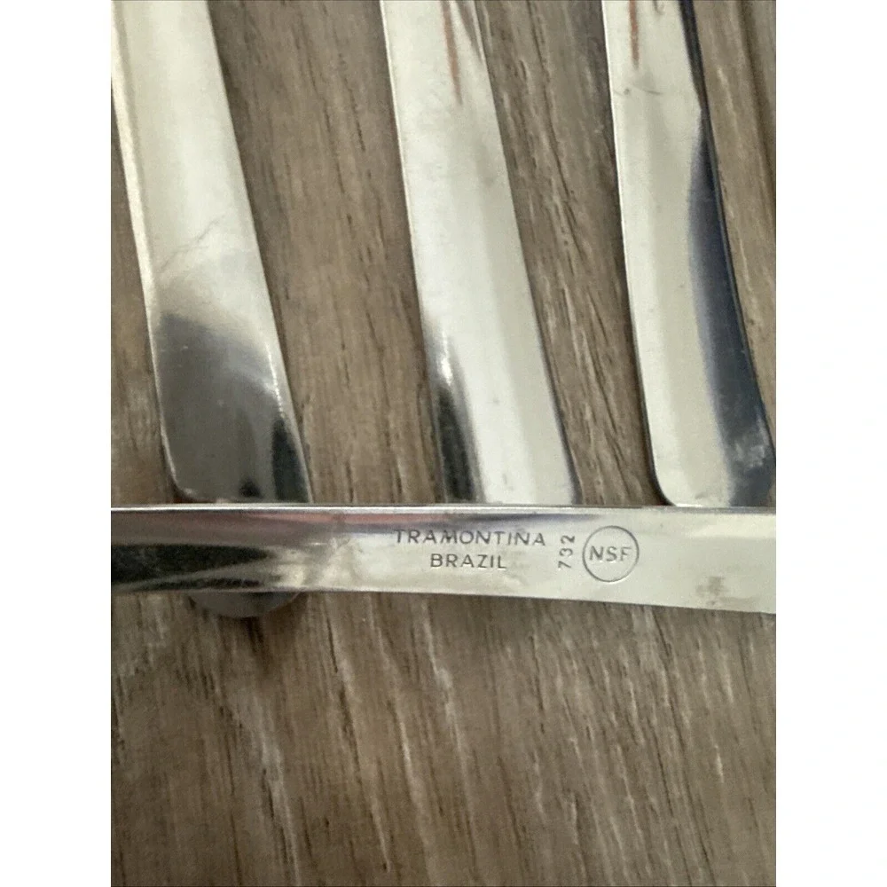 11 PCs Vintage Dinner Forks Tramontina Brazil 732 Stainless Steel 7